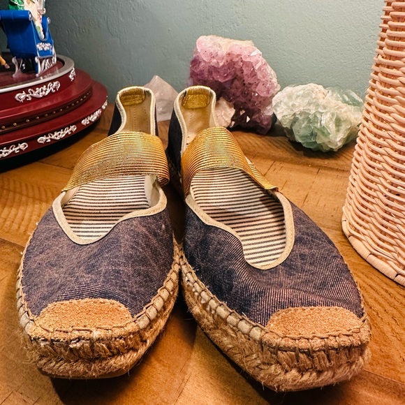 Vidorreta Stylish Espadrilles in Blue and Tan Size  40/US 9.5-10 - Picture 4 of 10